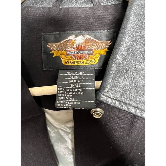 Harley-Davidson Women Jacket Black Cotton Size Small An American Legend Vintage - Picture 3 of 7